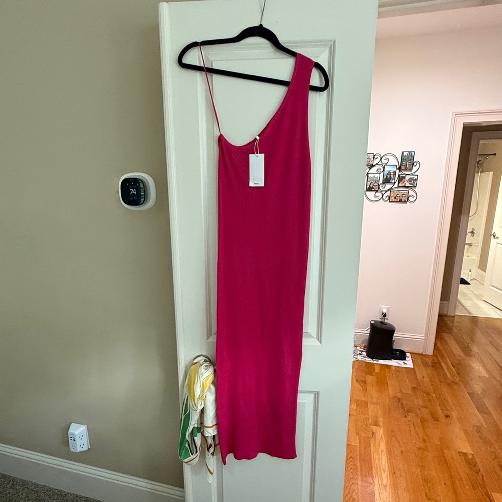 Mango Elegant Pink Dress Size L NWT